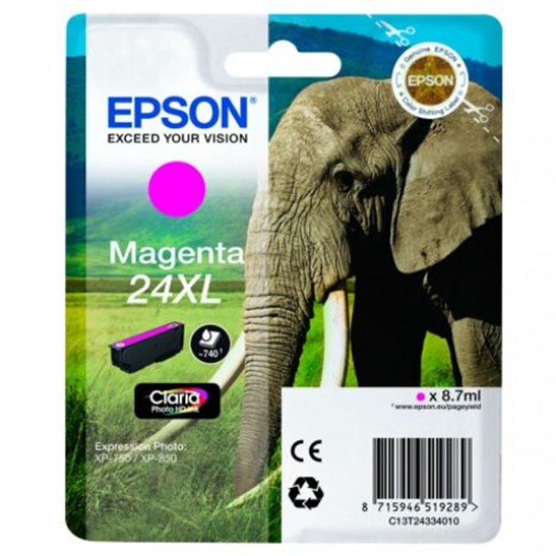 Cartucho Original EPSON 24XL Magenta - C13T24334010 [ML-8.7][PAG-740]