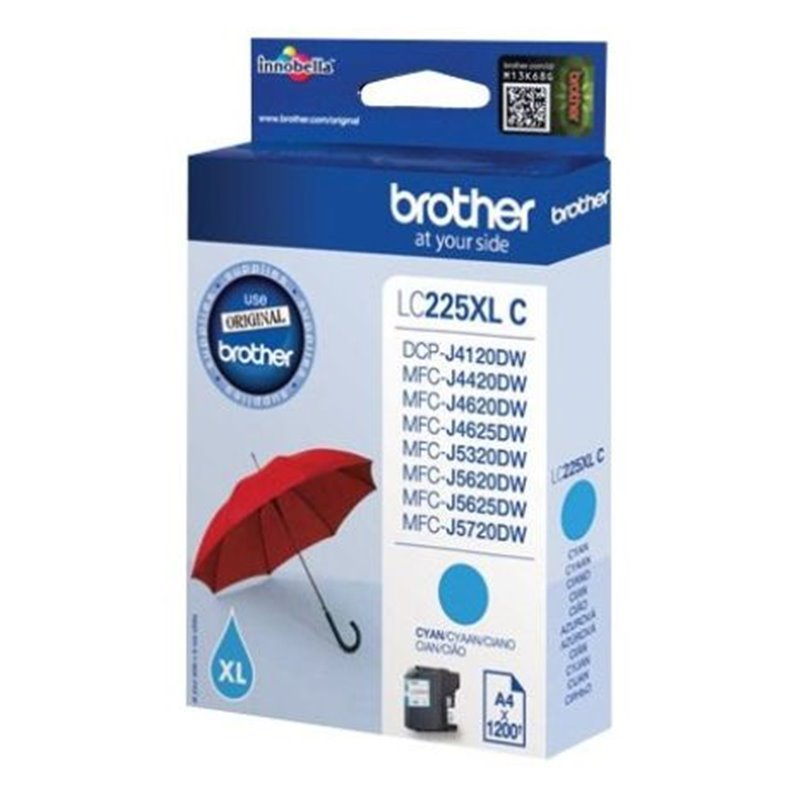 Cartucho Original BROTHER LC225XL Cyan - LC225XLCBP [ML-11.8][PAG-1200]