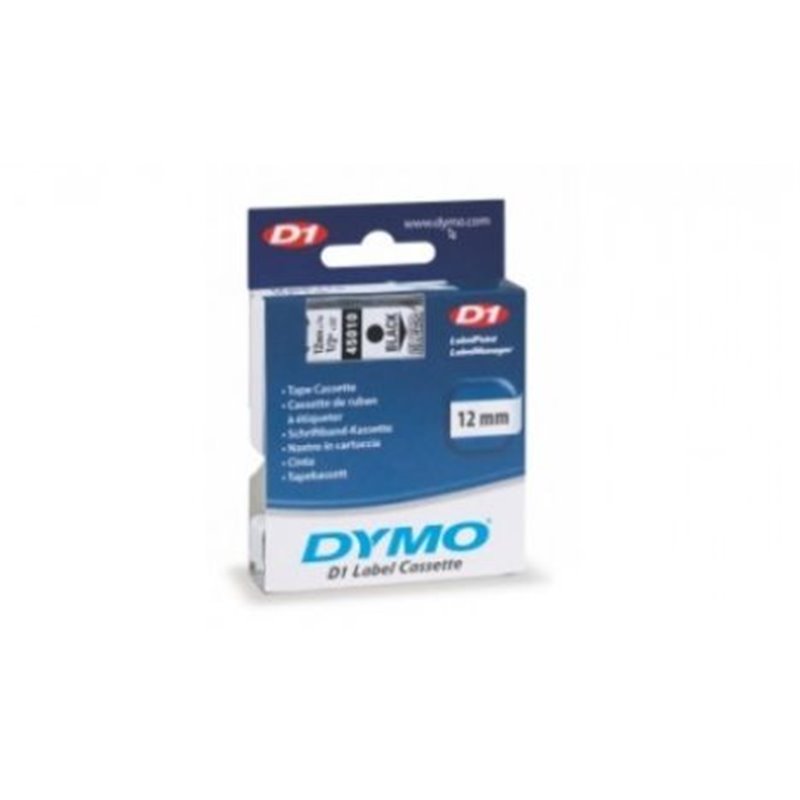 ORIGINAL CINTA DYMO 45010 D1 12MMX7M NEGRO/TRANSPARENTE PACK 5