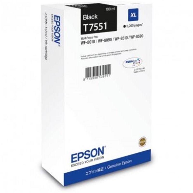 Cartucho Original EPSON T7551 Negro - C13T755140 [ML-100][PAG-5000]