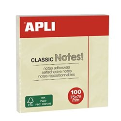 Notas Adhesivas  APLI 10975 - 75 x 75 · 12 Unidades · Amarillo