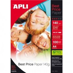 Papel Fotográfico APLI Best Price A4 210 x 297 140 gr 100 Hojas - PL11804