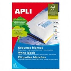 Etiquetas para Impresoras APLI A4 70 x 25.4 100 Hojas - PL01270