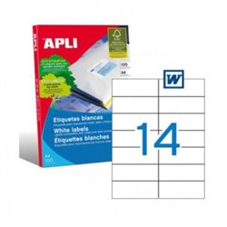 Etiquetas para Impresoras APLI A4 105 x 42.4 100 Hojas - PL01277