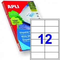 Etiquetas para Impresoras APLI A4 97 x 42.4 100 Hojas - PL01288