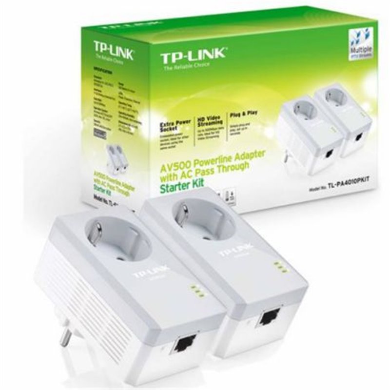 Kit de Adaptadores TP-LINK 500 MBPS 1 x RJ45 Schuko - TL-PA4010PKIT