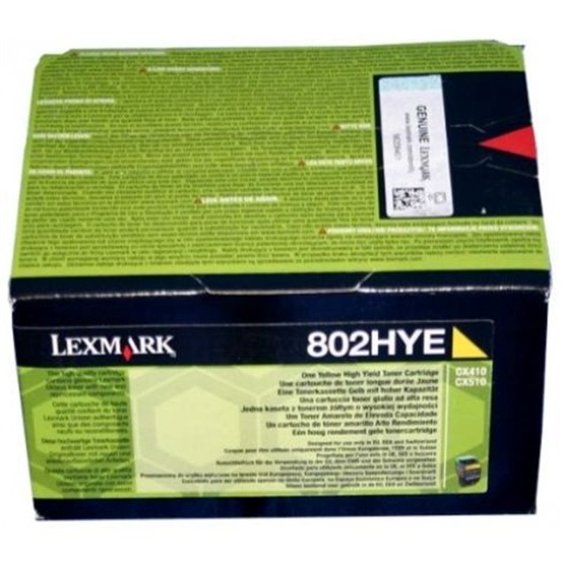 Toner Original LEXMARK 80C2HYE Amarillo - 80C2HYE [PAG-3000]