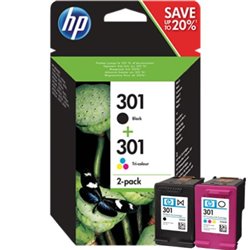 Pack Cartucho Original HP 301 BK+C+M+Y - N9J72AE/J3M81AE [ML-355][PAG-190]