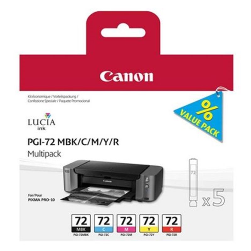 Cartucho Original CANON 72 BK+C+M+Y+R - 6402B009 [ML-14][PAG-303]