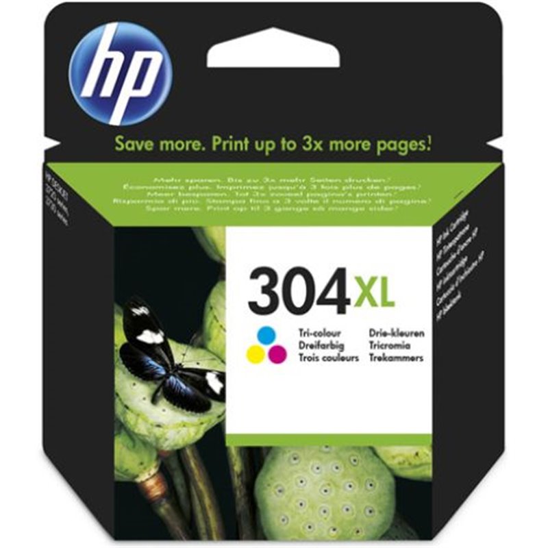 Cartucho Original HP 304XL Tricolor - N9K07AE [ML-7][PAG-300]