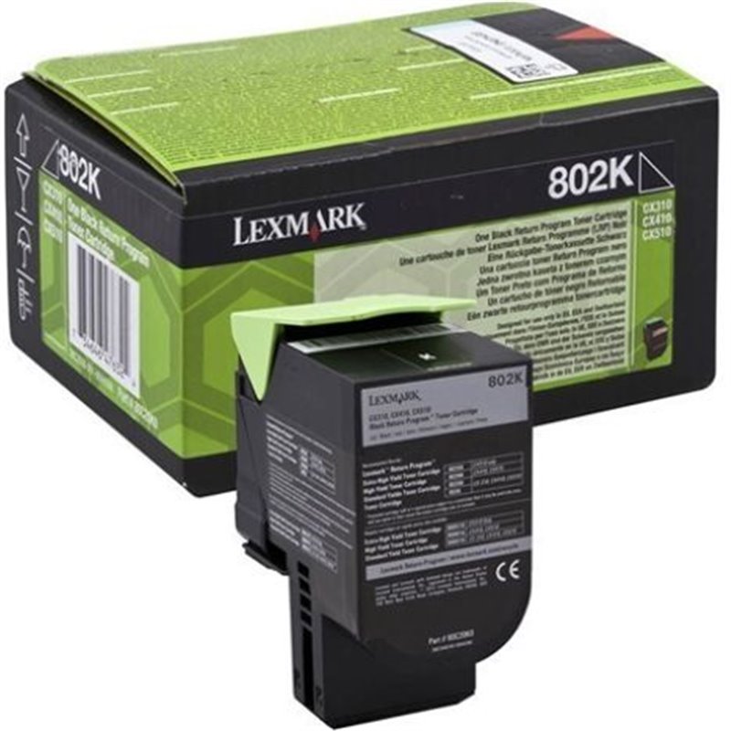 Toner Original LEXMARK 802 Negro - 80C20K0 [PAG-1000]