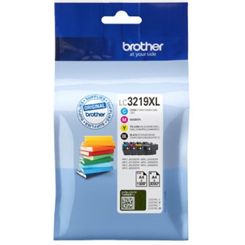 Pack Cartucho Original BROTHER LC3219XL BK+C+M+Y - LC3219XLVAL [ML-60][PAG-3000]