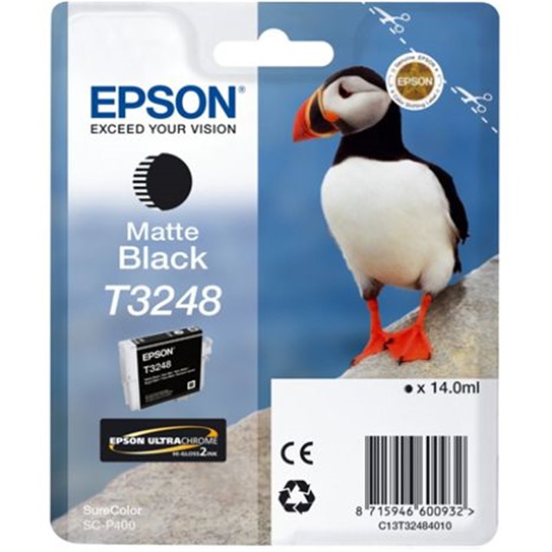 Cartucho Original EPSON T3248 Negro Mate - C13T32484010 [ML-14][PAG-650]