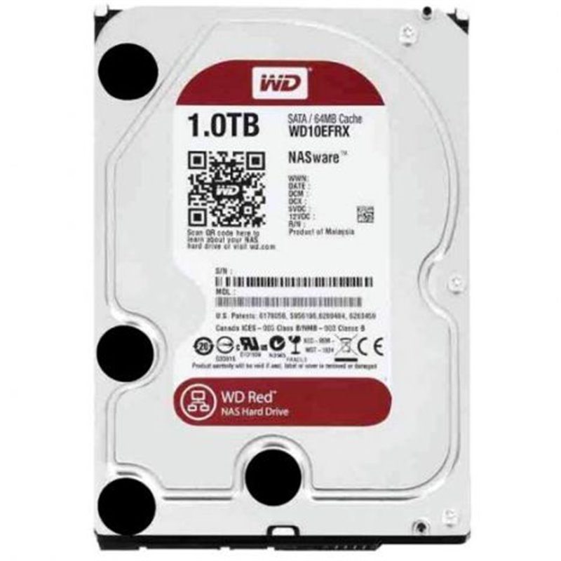 Disco Duro Interno WD Red NAS Hard Drive WD10EFRX - 1TB · SATA III · 3.5 · 64MB Caché