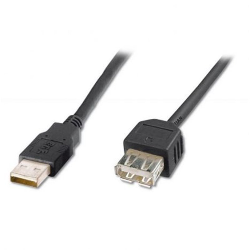 Cable USB Tipo A/M  a USB Tipo A/H  - 1.8m · Negro