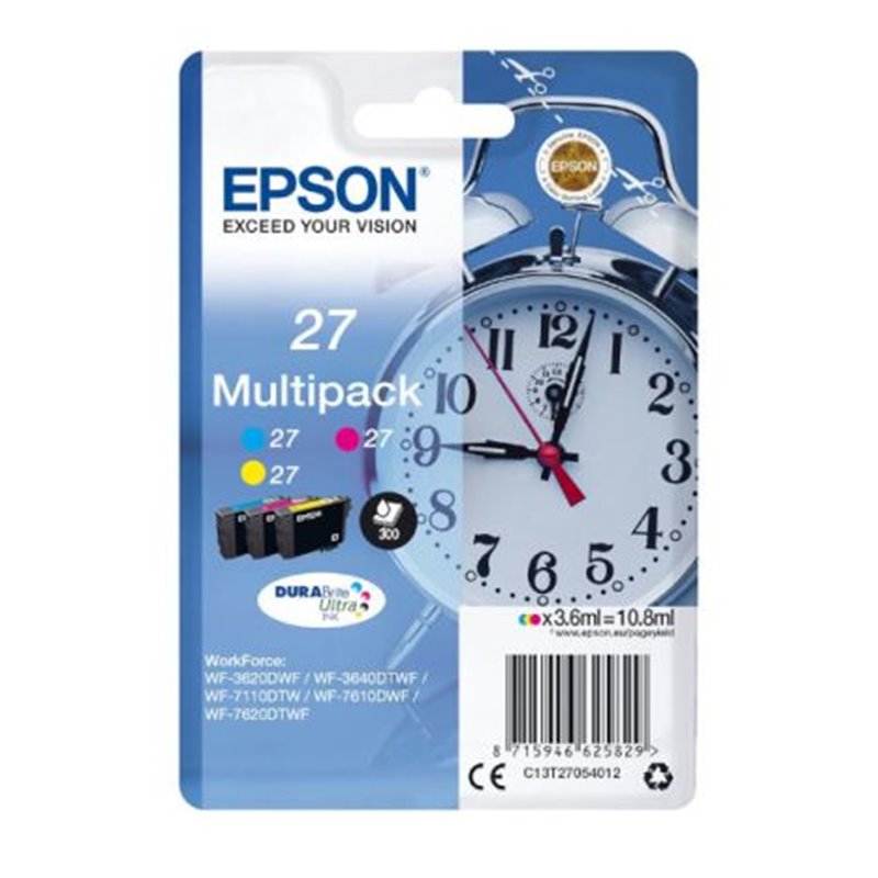 Pack Cartucho Original EPSON 27 Tricolor - C13T27054012 [ML-6.2][PAG-350]