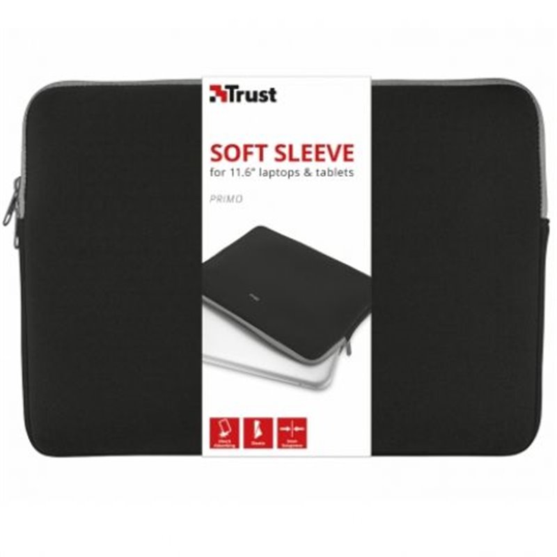 Funda para Portátil TRUST Primo Sleeve 21254 - 11.6 · Neopreno Negro