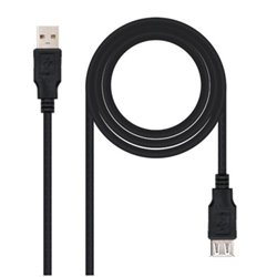 Cable USB 2.0 Tipo A/M a USB Tipo A/H - 3 m · Negro