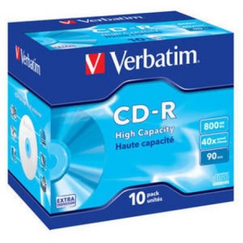 CD-R VERBATIM Datalife 43428 - 800MB · 40X · Caja 10 unidades