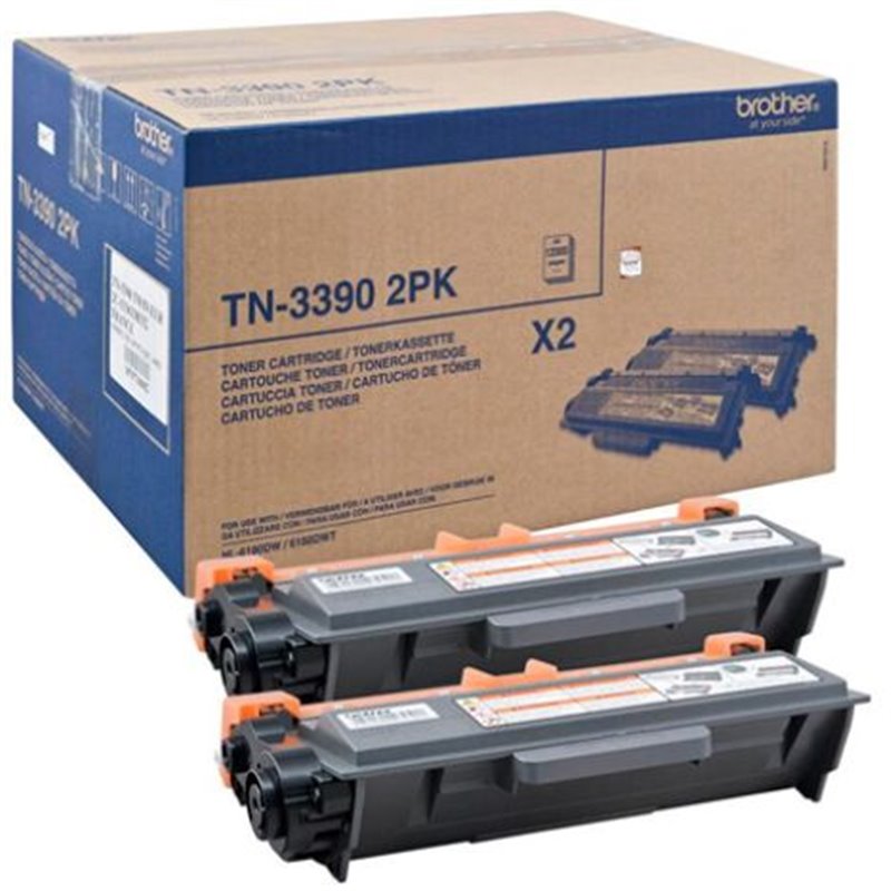 Toner Original BROTHER TN3390 Negro - TN3390TWIN [PAG-12000]