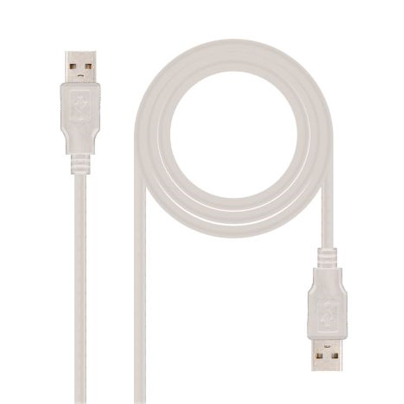 Cable USB 2.0 Tipo A M/M - 1 m · Beige