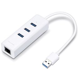 HUB con Adaptador de Red USB 3.0 a Ethernet Gigabit · Blanco