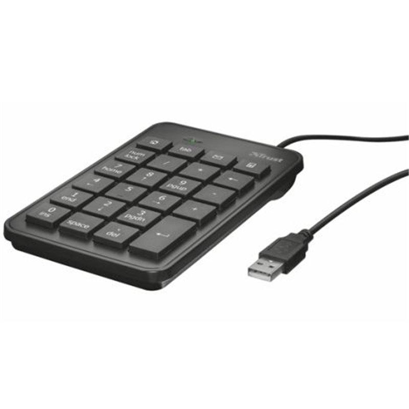 Teclado Numérico TRUST Xalas 22221 - USB · Cable 145cm · Negro