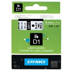 CINTA ORIGINAL DYMO NEGRO / BLANCO DE 9MM X 7M PARA LP350 / LM150 / 350 / 450 / LMPC (40913)