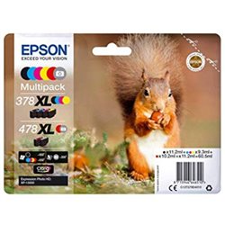 Cartucho Original EPSON 478XL/378XL BK+C+M+Y - C13T379D4010 [ML-10.3][PAG-830]