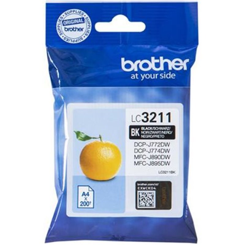 Cartucho Original BROTHER LC3211 Negro - LC3211BK [ML-5.2][PAG-200]