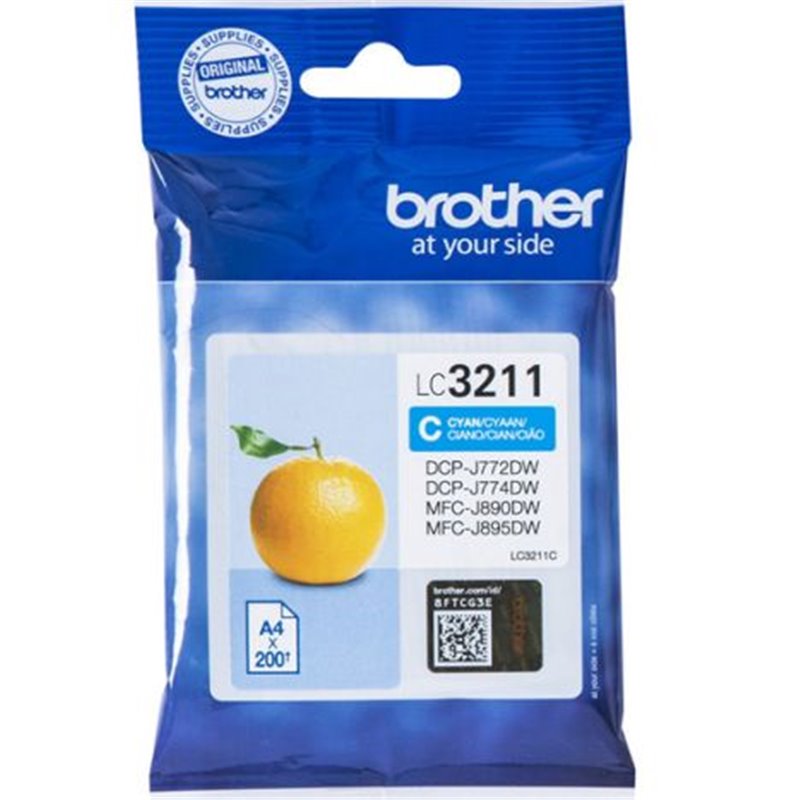 Cartucho Original BROTHER LC3211 Cian - LC3211C [ML-3][PAG-200]