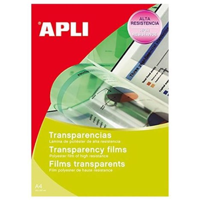Laminas de Poliester Autoadhesivas APLI A4 10 Hojas - PL10290