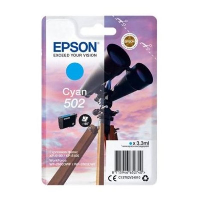 Cartucho Original EPSON 502 Cyan - C13T02V24010 [ML-3.3][PAG-165]