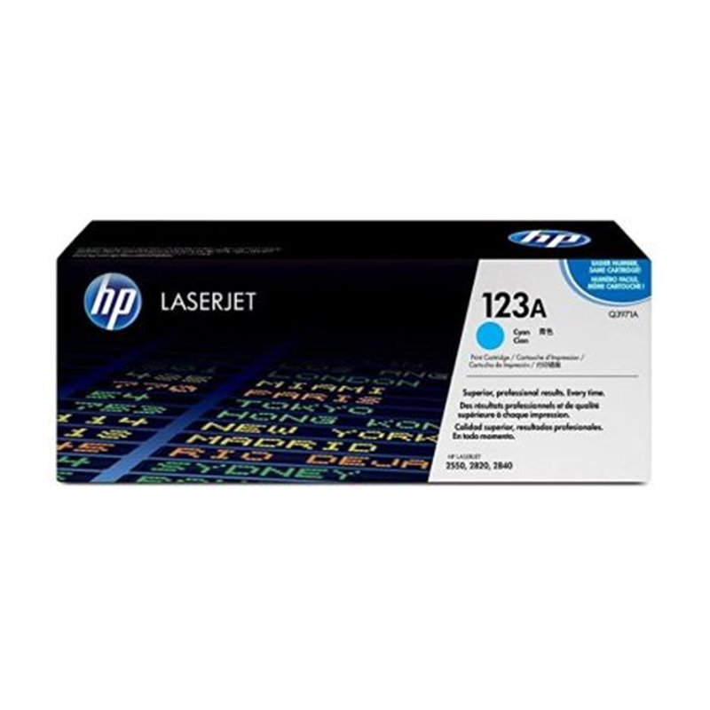 Toner Original HP 123A Cian - Q3971A-REF Embalaje Deteriorado [PAG-2000]