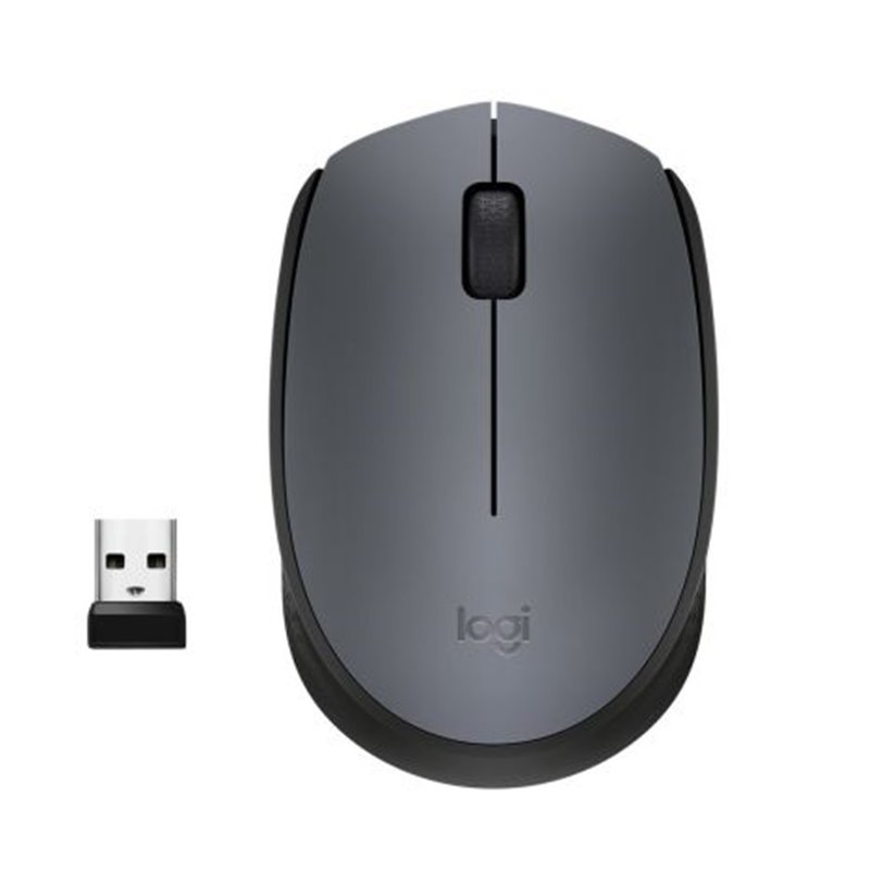 Ratón Inalámbrico LOGITECH M170 - USB · 1000DPI · Gris/Negro
