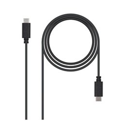 Cable USB 2.0 3A USB Tipo C/M a USB Tipo C/M - 1 m · Negro