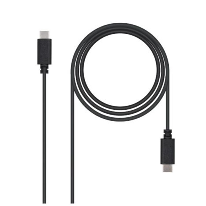 Cable USB 2.0 3A USB Tipo C/M a USB Tipo C/M - 1 m · Negro