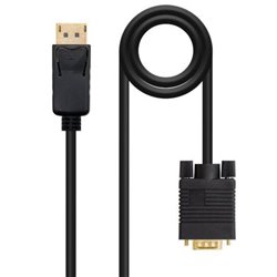 Cable Conversor Displayport-M a VGA-M - 2 m · Negro