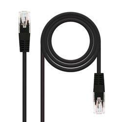 Cable de Red Latiguillo RJ45 Cat 5E UTP - 0.5 m · Negro