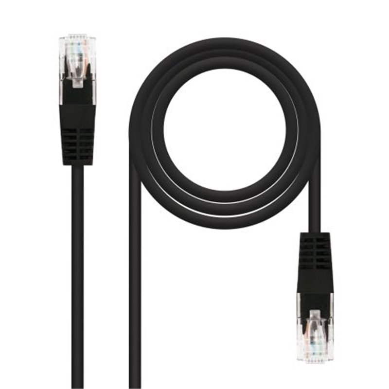 Cable de Red Latiguillo RJ45 Cat 5E UTP - 0.5 m · Negro