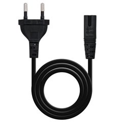 Cable de Alimentación Forma 8 CEE7-M a C7-H - 1.5 m · Negro