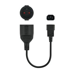 Cable Adaptador C14 M a CEE7-H - 0.25 m · Negro