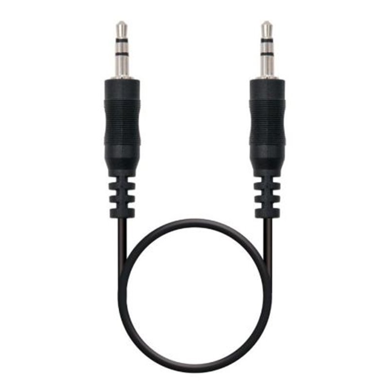 Cable de Audio Estéreo Jack 3.5mm-M a Jack 3.5mm-M - 0.3 m · Negro