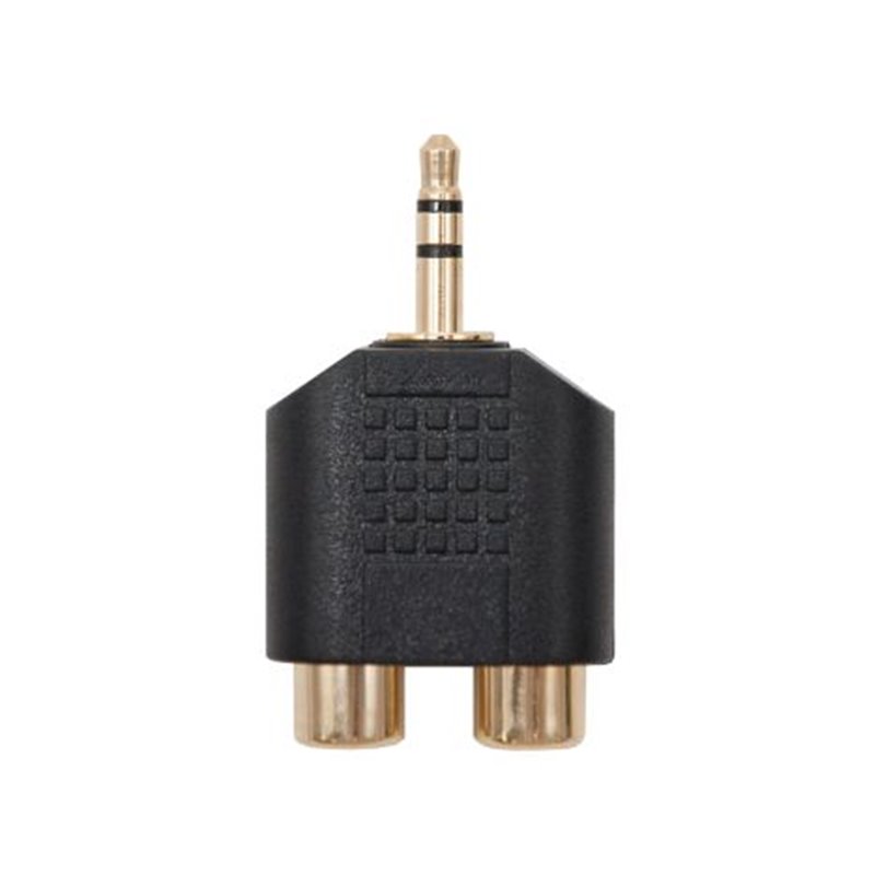 Adaptador de Audio Estéreo 2xRCA-H a Jack 3.5mm-M · Negro