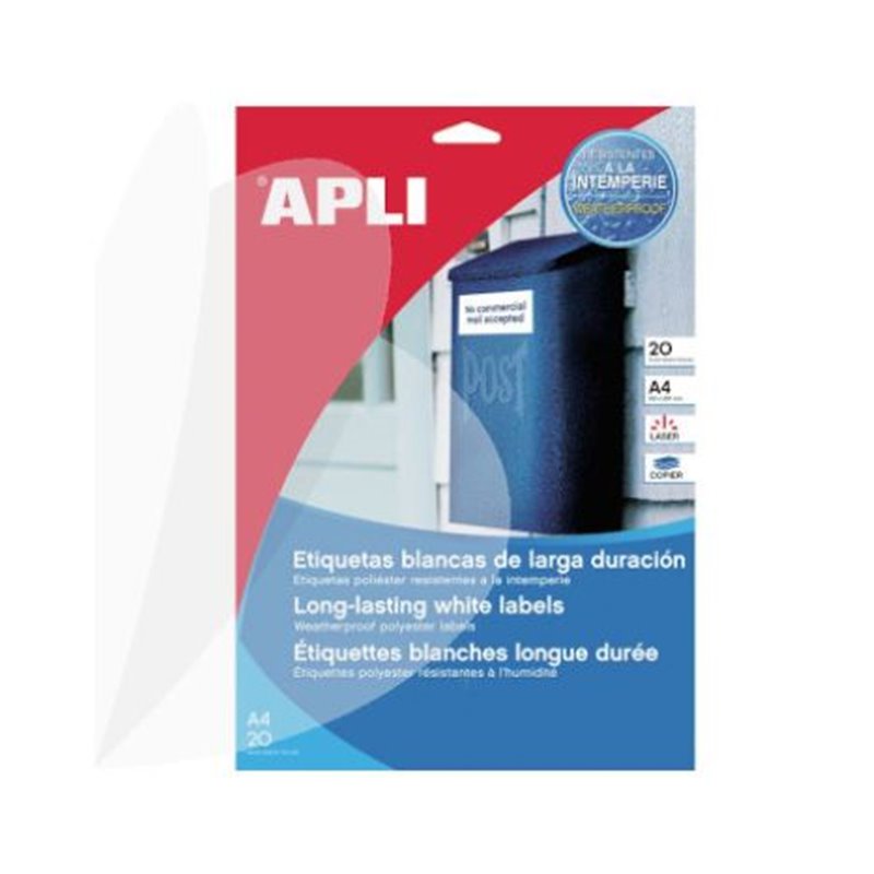 Etiquetas APLI A4 45,7 x 21,2 mm 20 hojas - PL12112