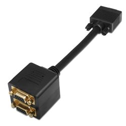 Cable Bifurcador S/VGA HDB15-M a 2xHDB15-H - 0.20m · Negro