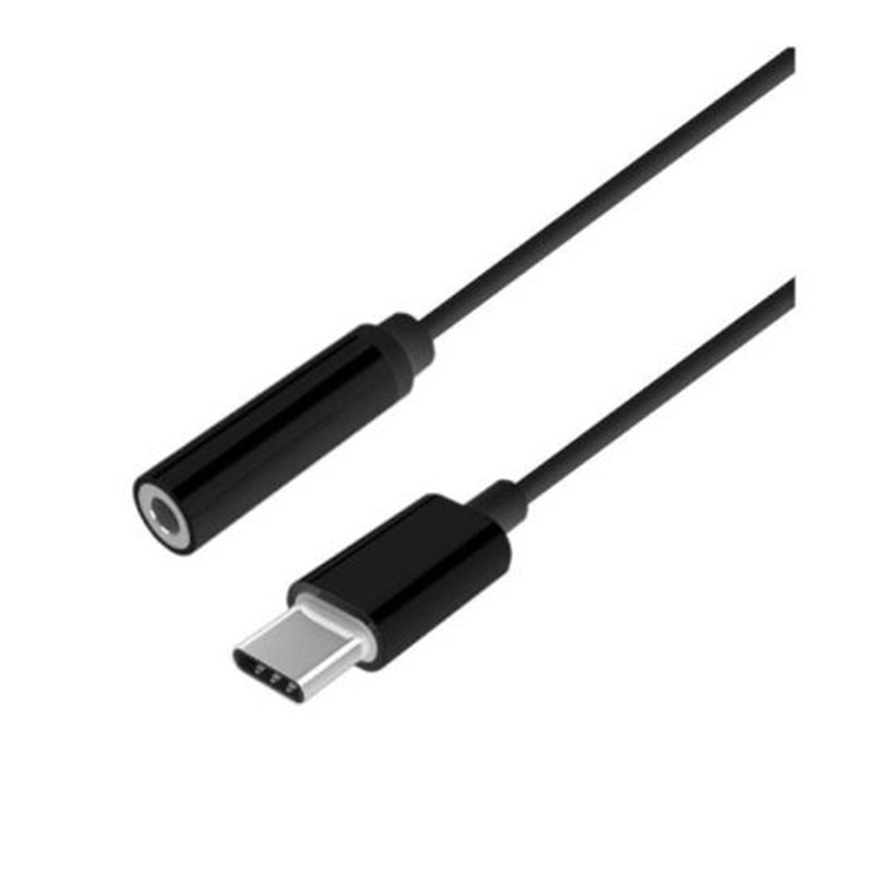 Adaptador USB Tipo C-M a Jack 3.5-H - 0.15m · Negro