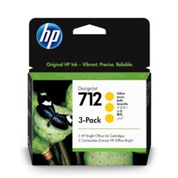 Pack de 3 Cartucho Original HP 712 Amarillo - 3ED79A [ML-29]