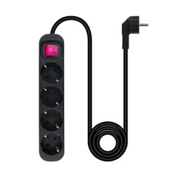 Regleta 4xSchuko - 1.4 m · Negro