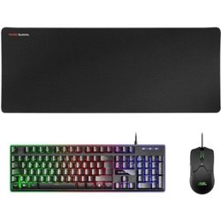 Pack Gaming MARS GAMING MCPXBES - USB · Teclado H-Mech, Ratón Óptico y Alfombrilla XXL · Negro